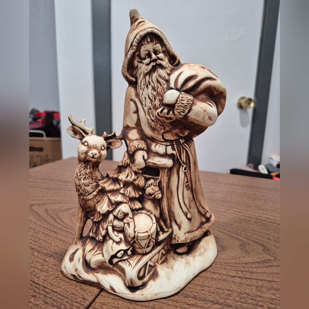 Vintage Provincial Ceramic Santa Mold Hand Painted